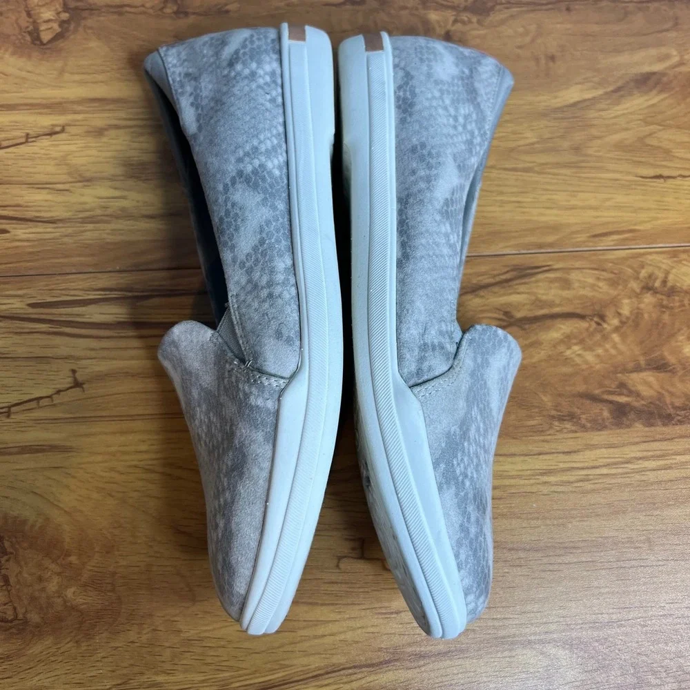 Dr SchollsSlip On‎ Flats Shoes Women Size 9 Comfort Gray Snake Skin Print NEW